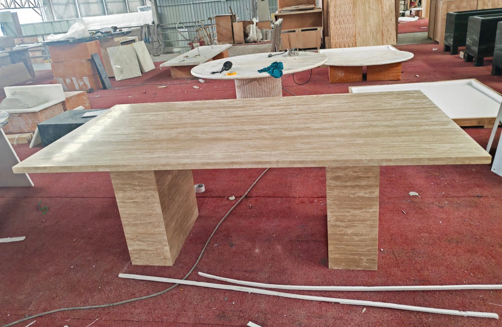 Oskar – Travertine Dining Table
