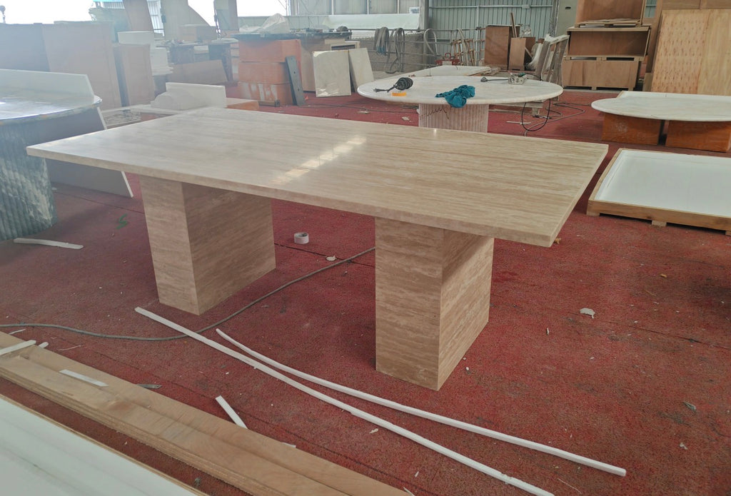 Oskar – Travertine Dining Table