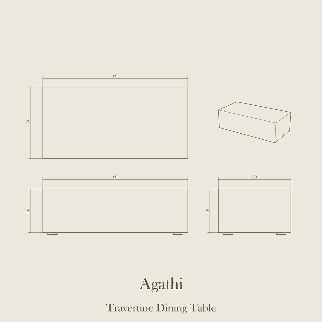 Agathi — Travertine Marble Dining Table