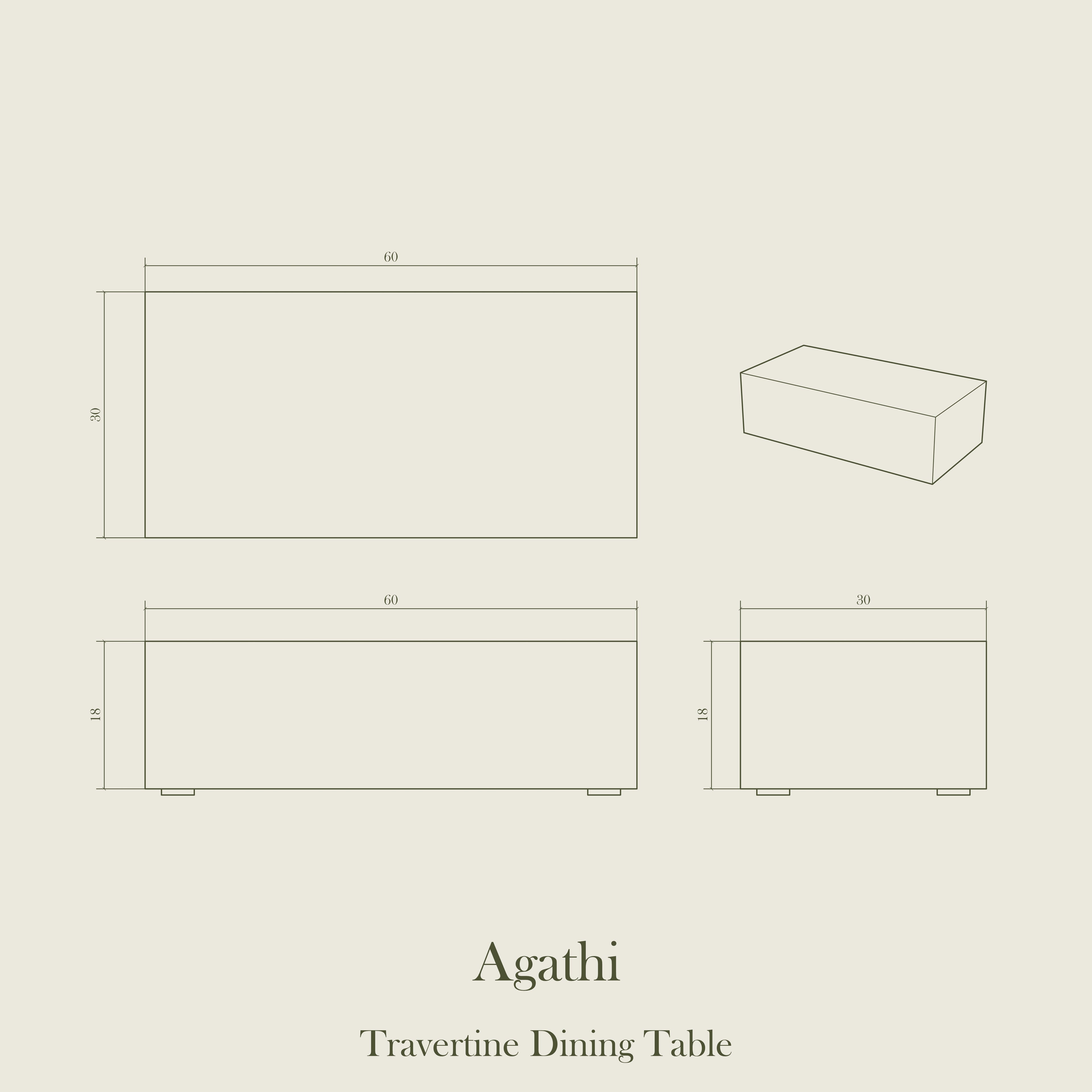 Agathi — Travertine Marble Dining Table