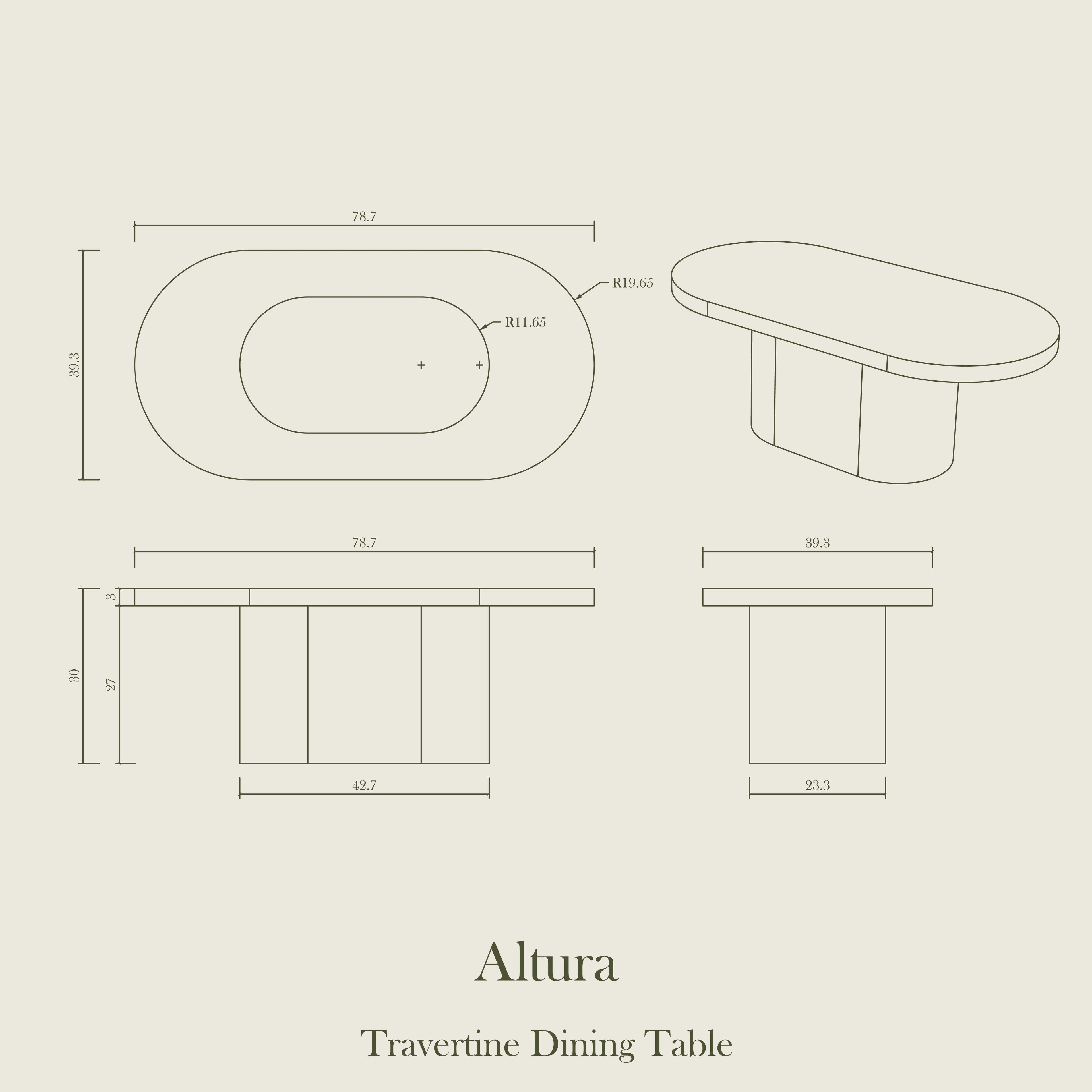 Altura — Travertine Dining Table