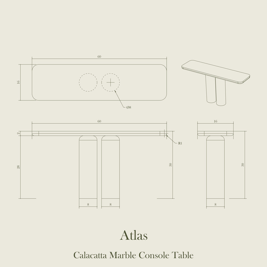Atlas — Calacatta Marble Console Table