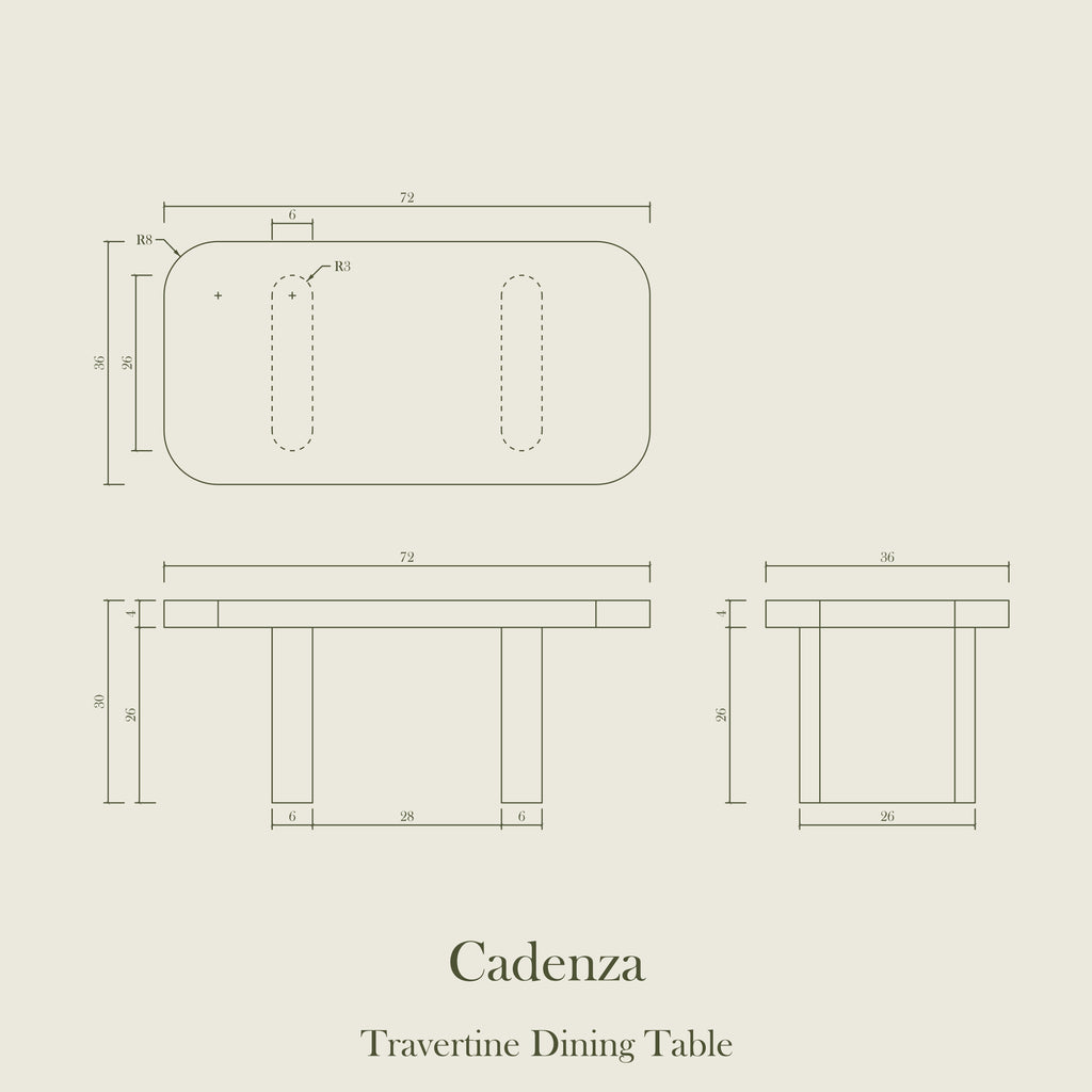 Cadenza — Travertine Dining Table