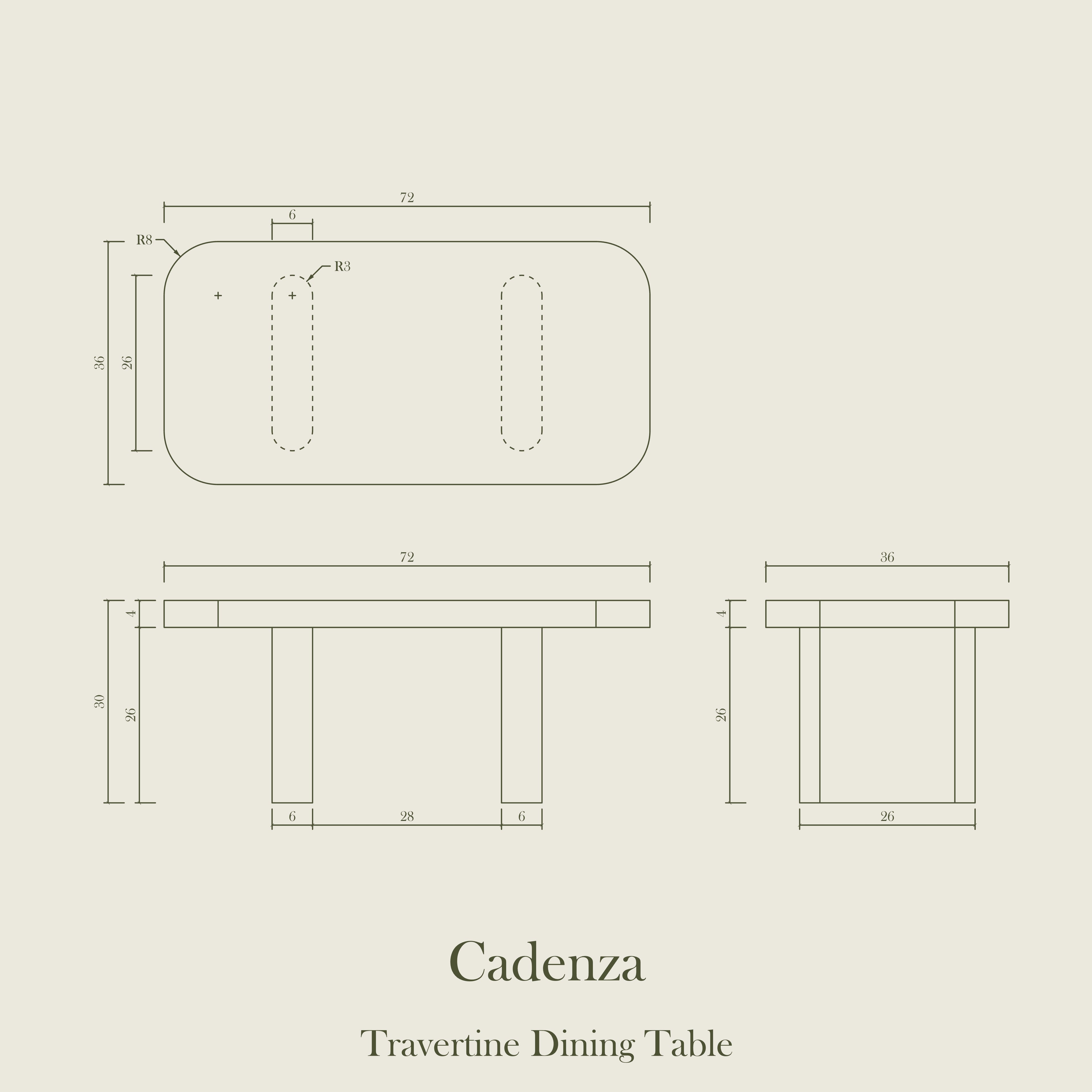 Cadenza — Travertine Dining Table