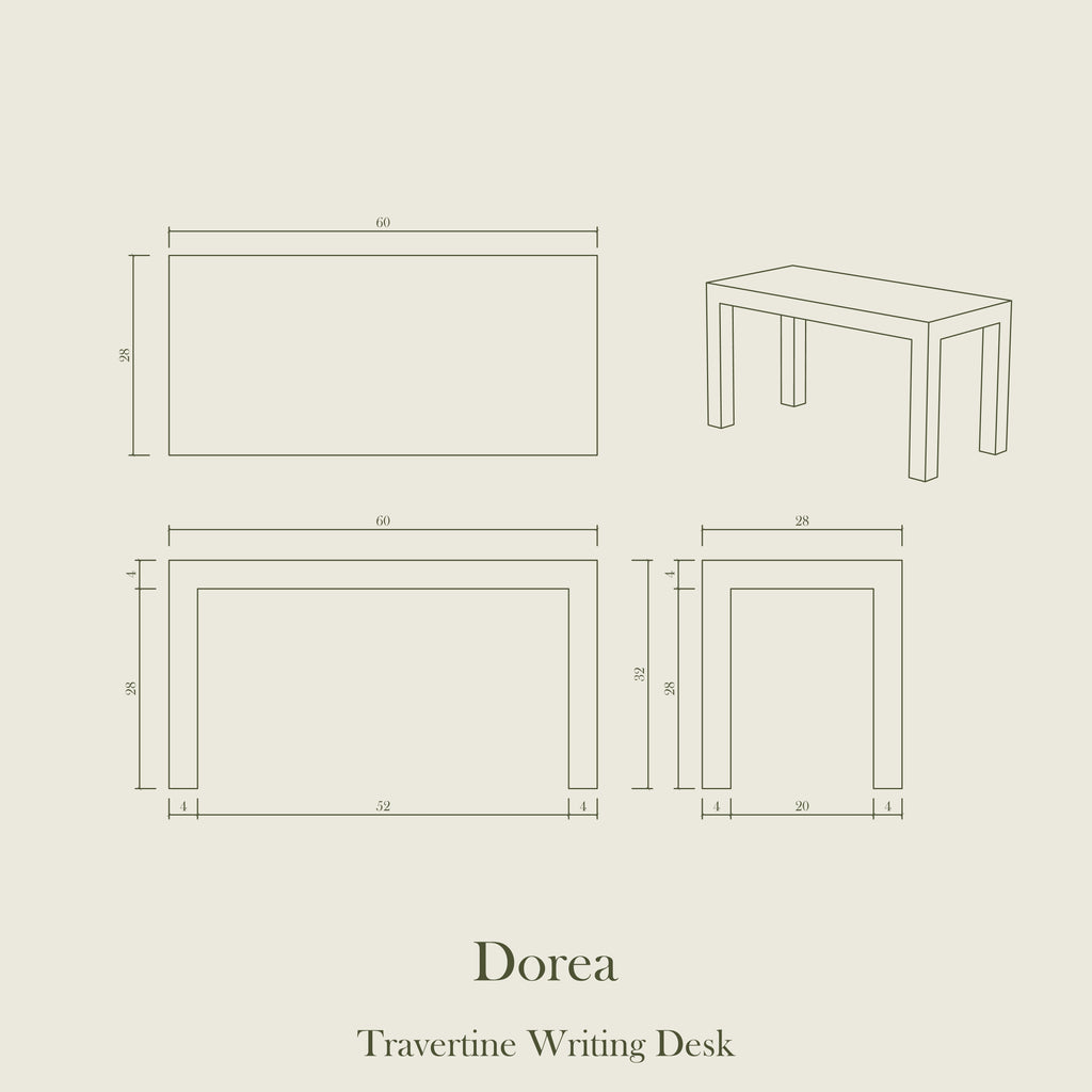 Dorea – Travertine Writing Desk