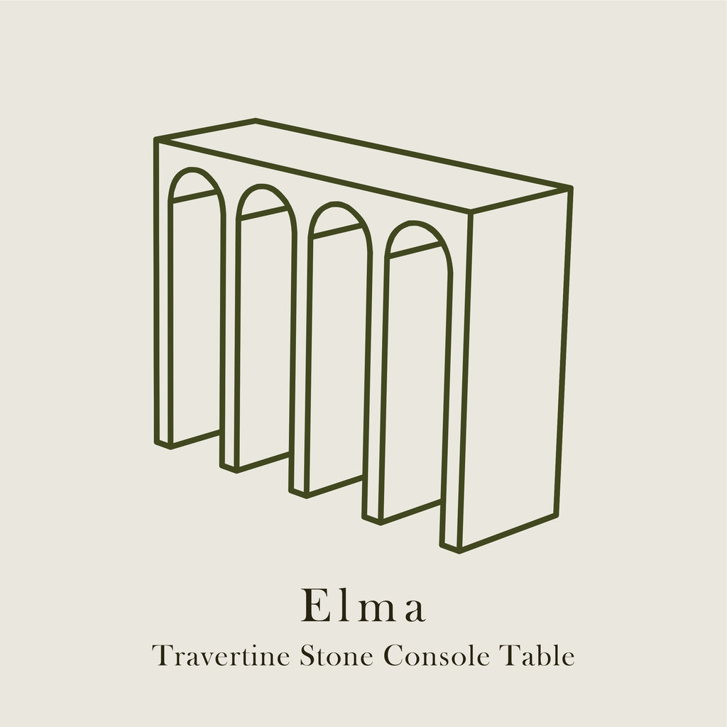 Elma — Travertine Stone Console Table