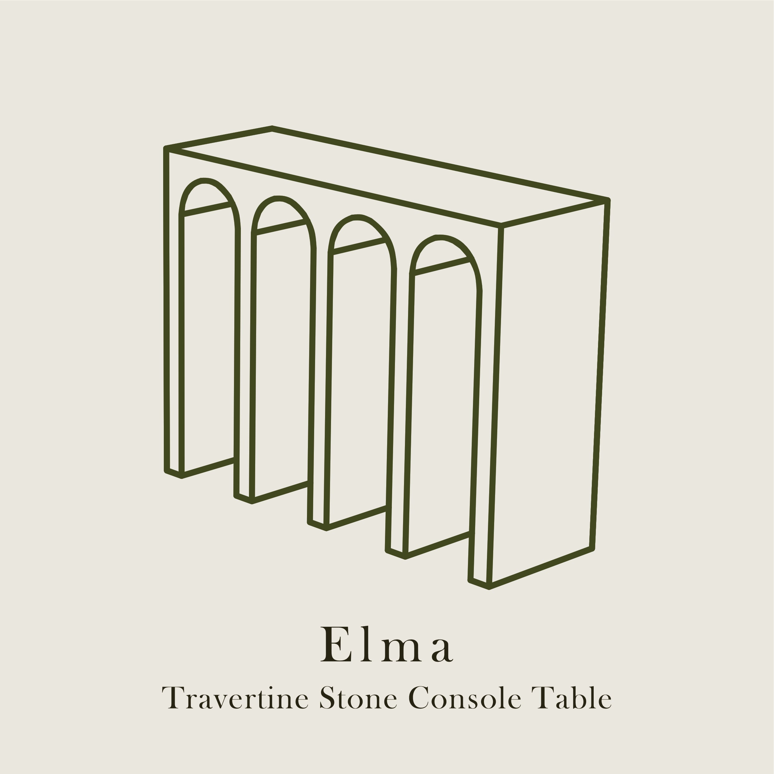 Elma — Travertine Stone Console Table