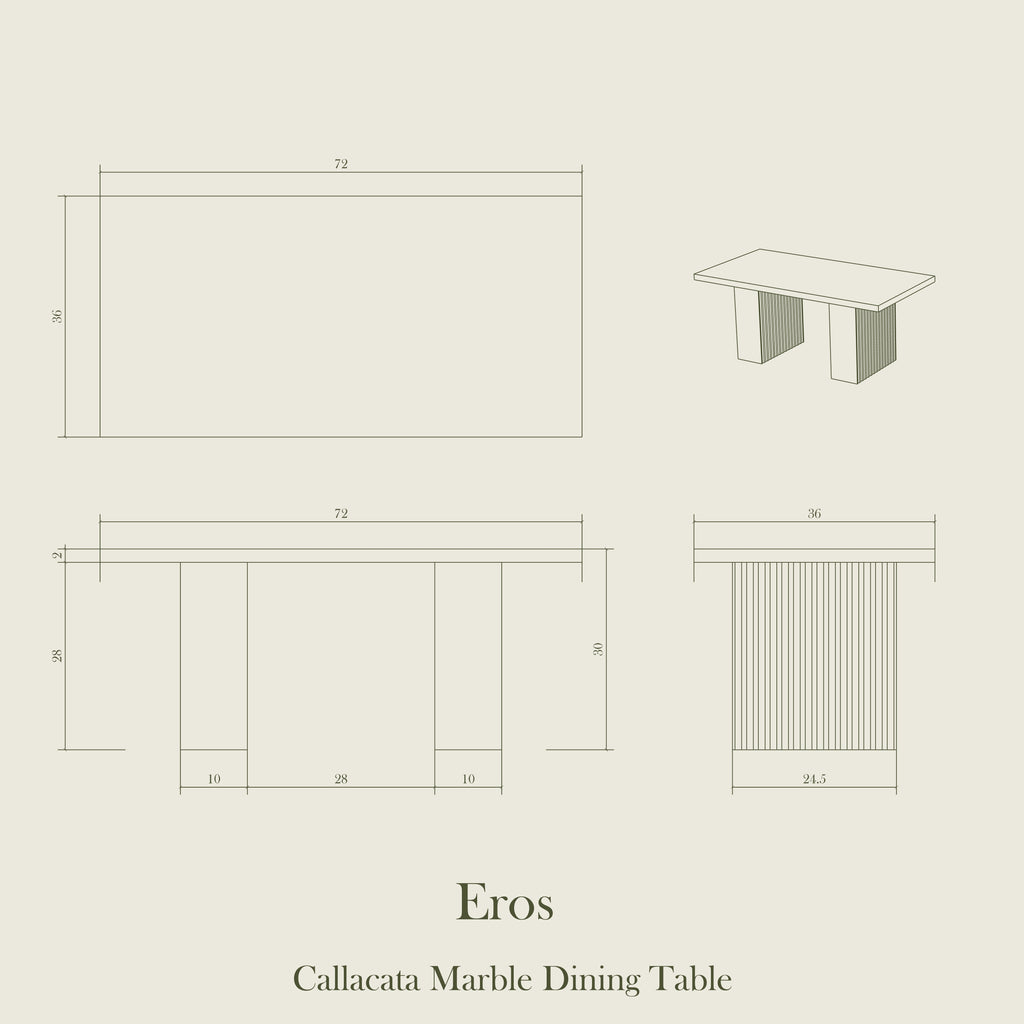 Eros - Calacatta Marble Dining Table