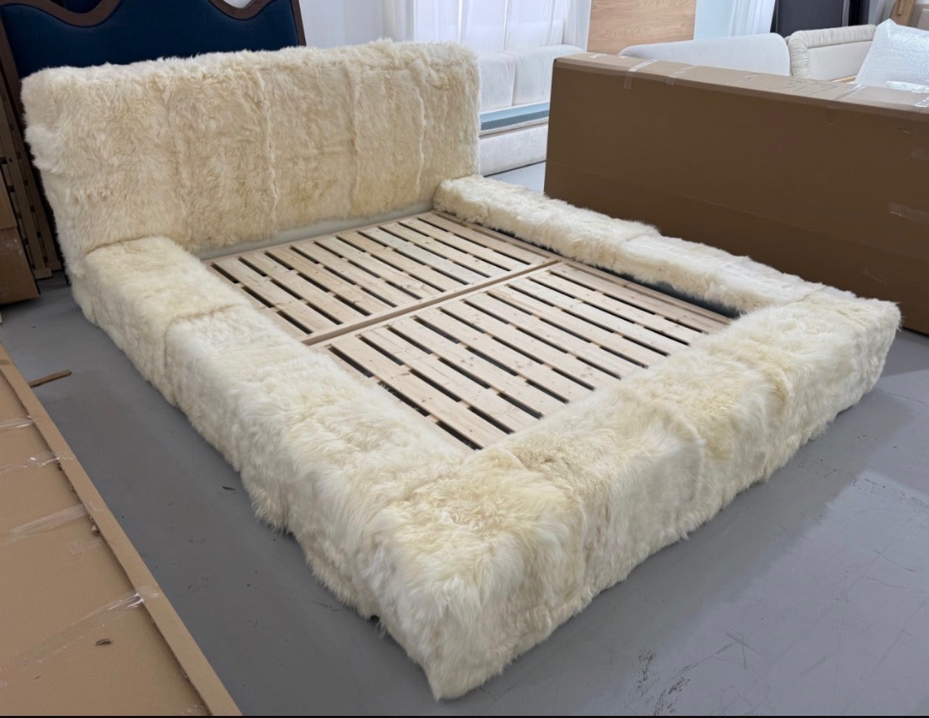 Maiken – Luxe Fox Fur Platform Bedframe