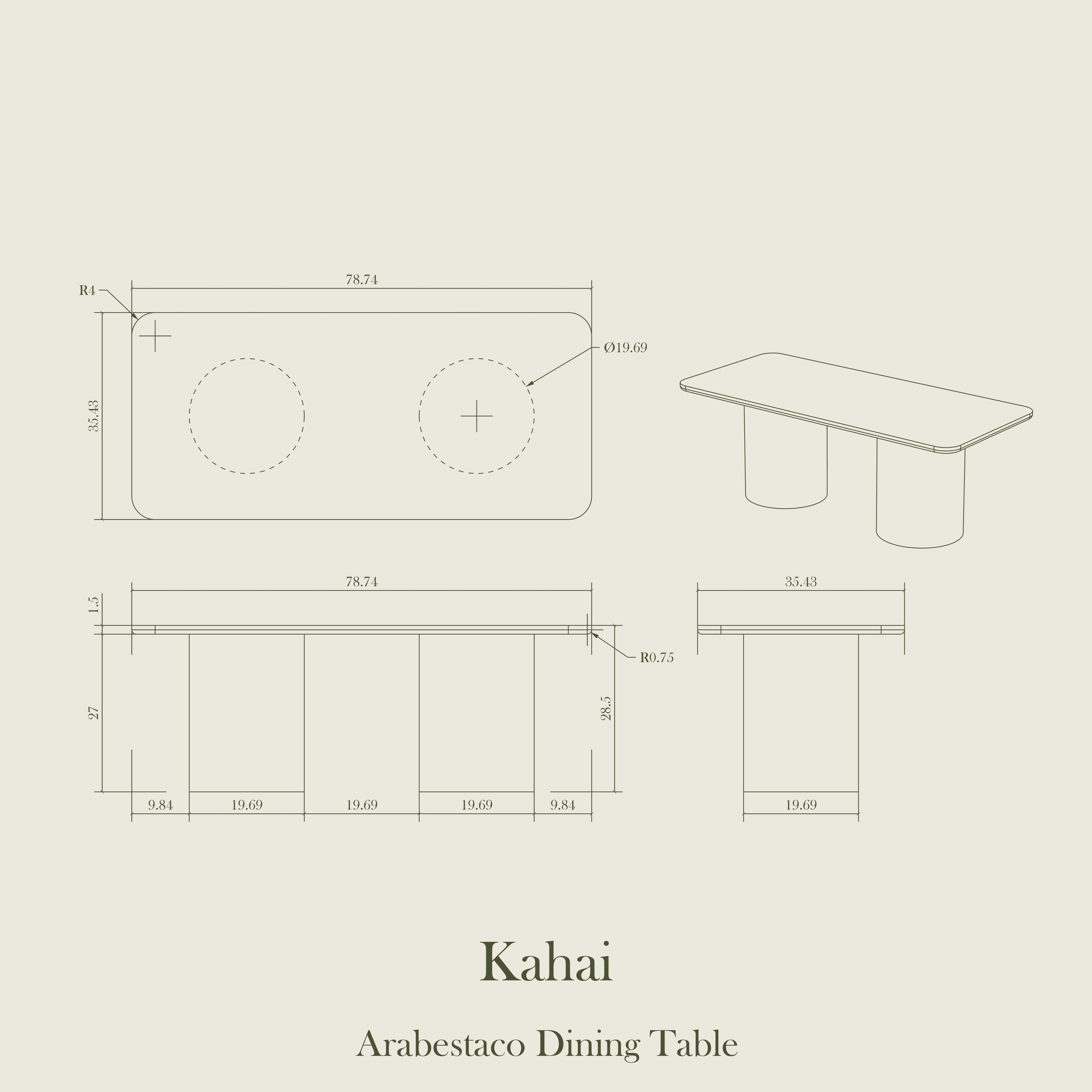 Kahai – Arabescato Dining Table