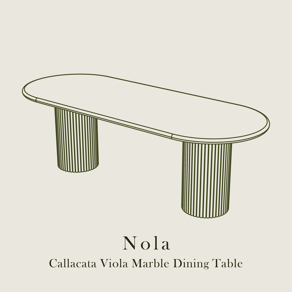 Nola - Calacatta Viola Marble Dining Table