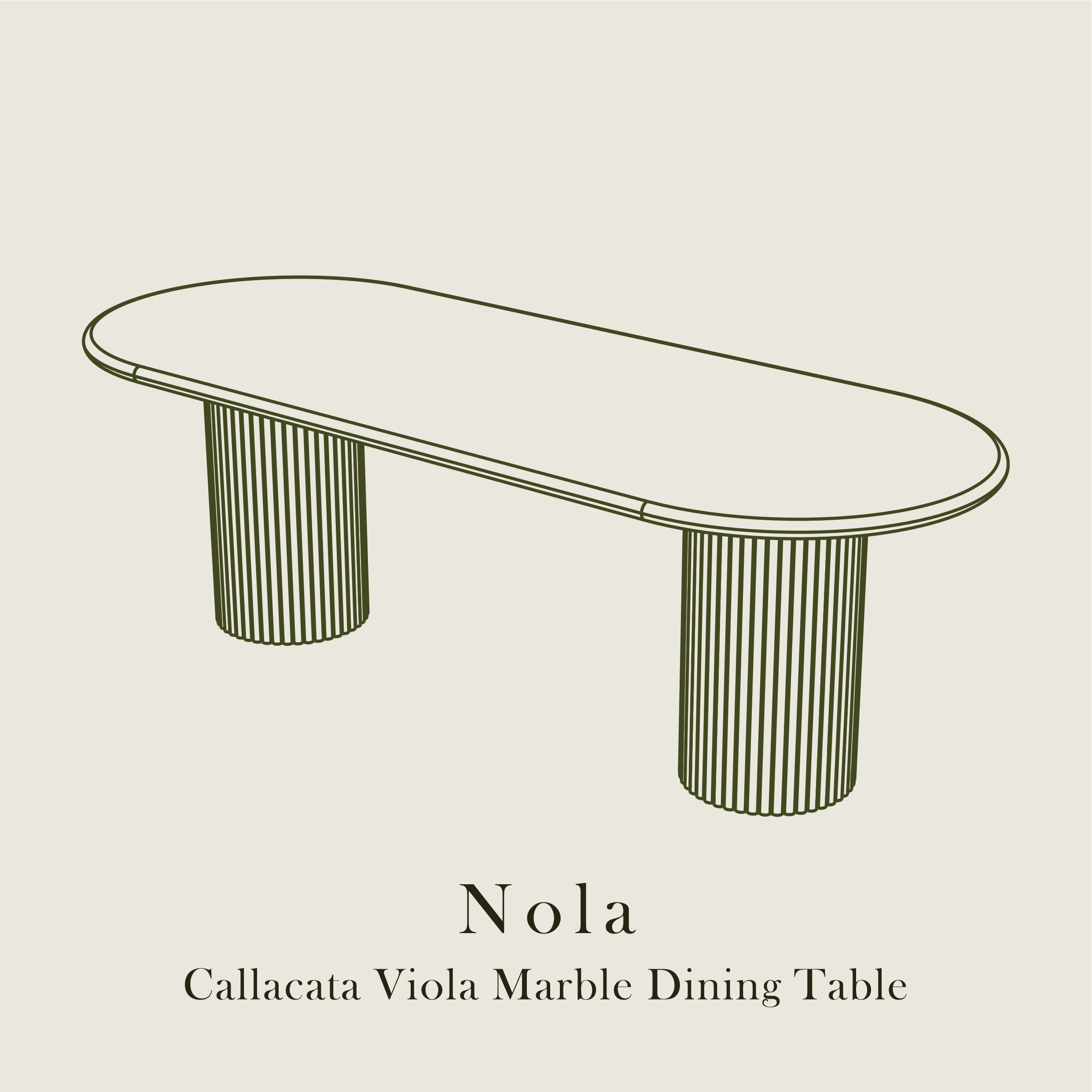 Nola - Calacatta Viola Marble Dining Table