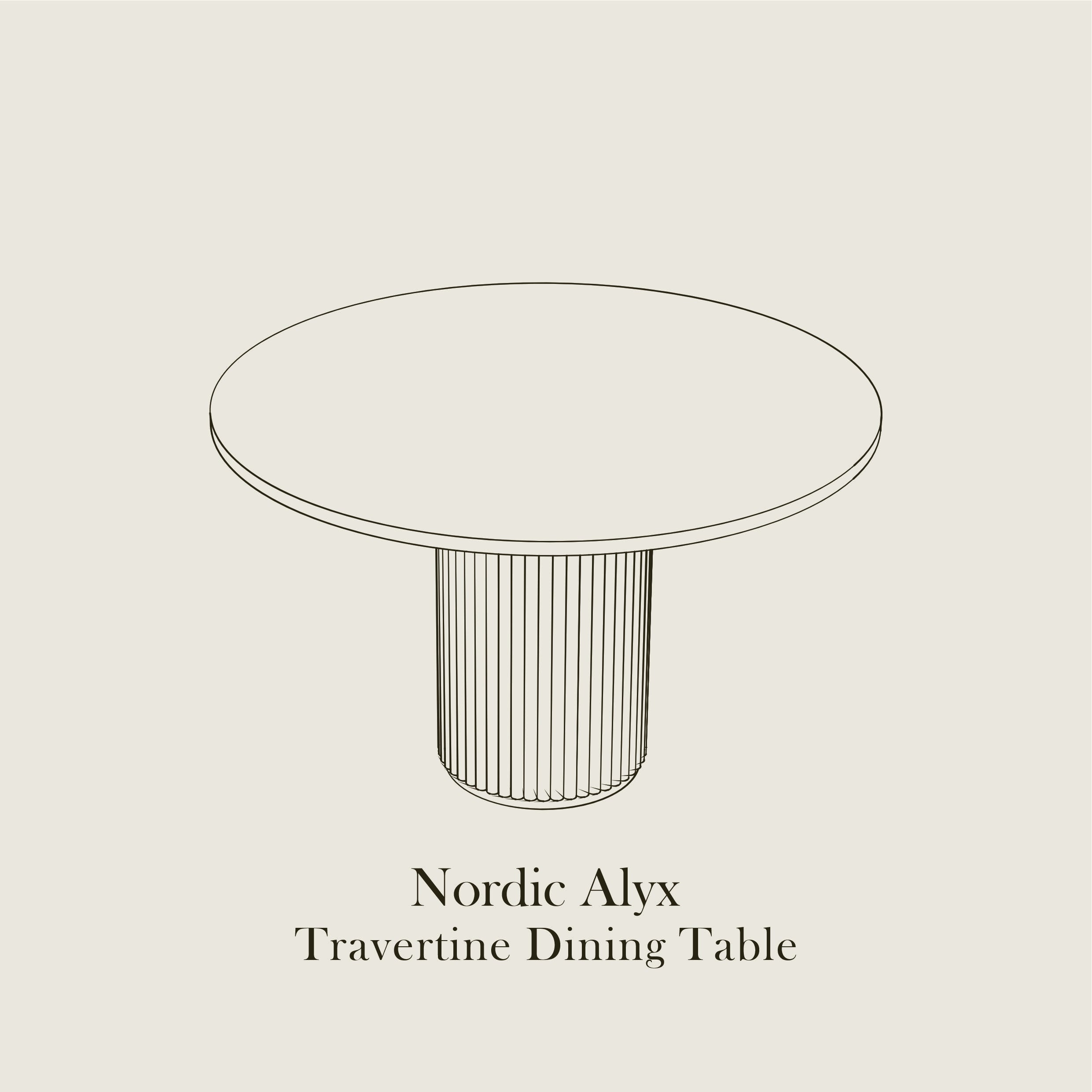 Nordic Alyx - Travertine Dining Table