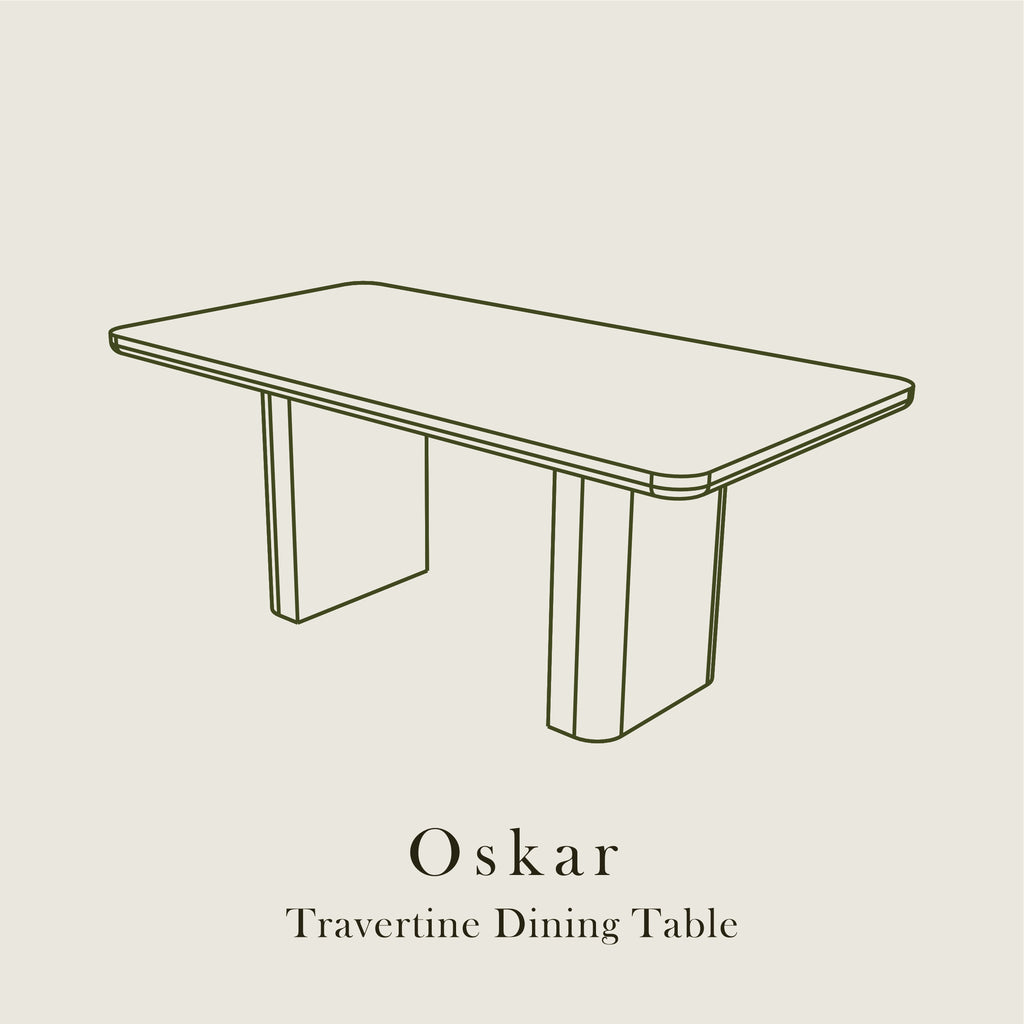 Oskar – Travertine Dining Table