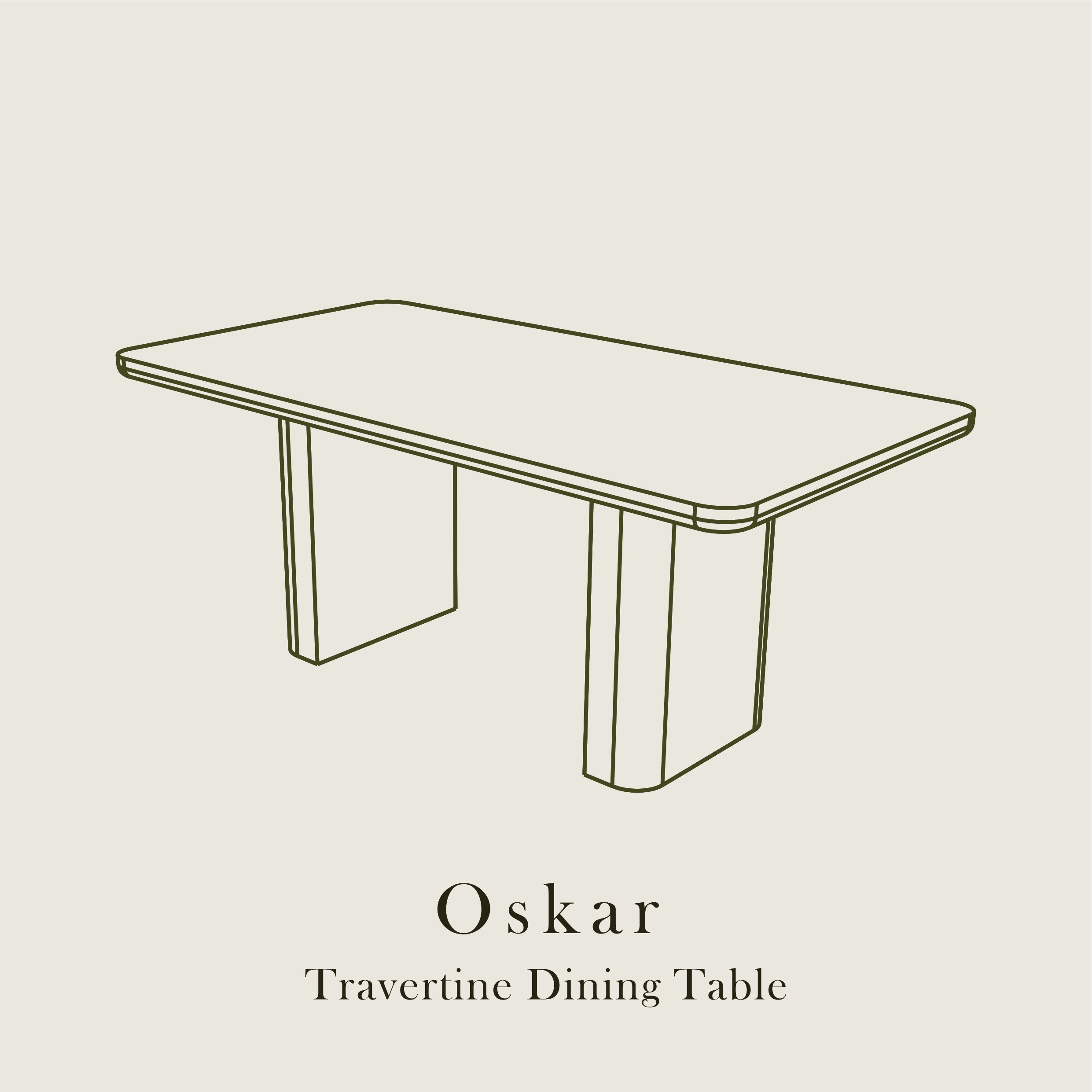 Oskar – Travertine Dining Table