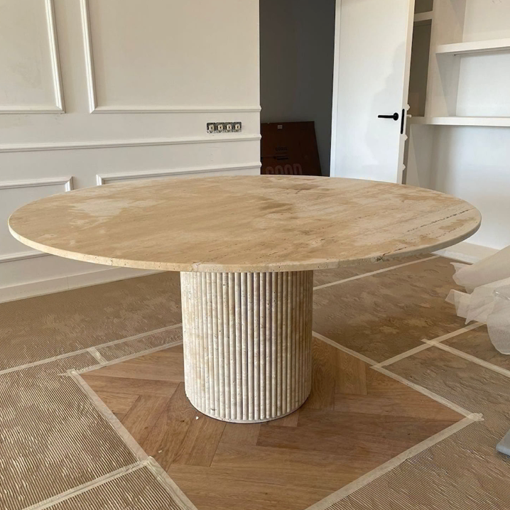Nordic Alyx - Travertine Dining Table