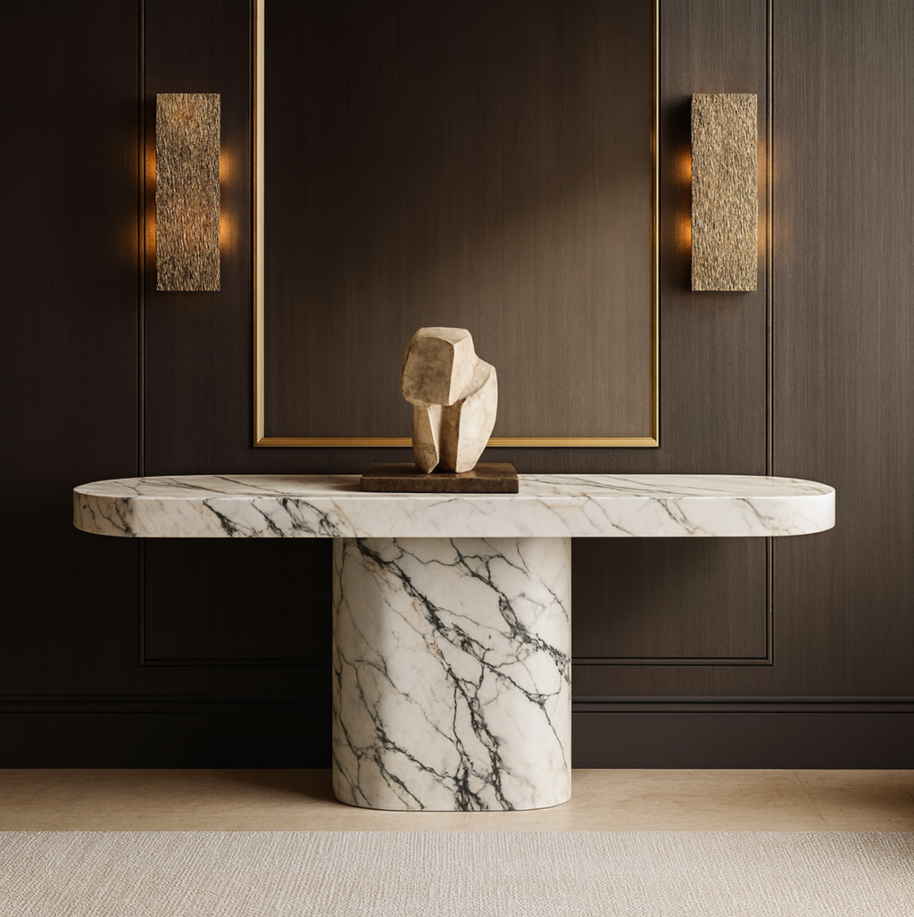 Thalion — Calacatta Viola Marble Console Table