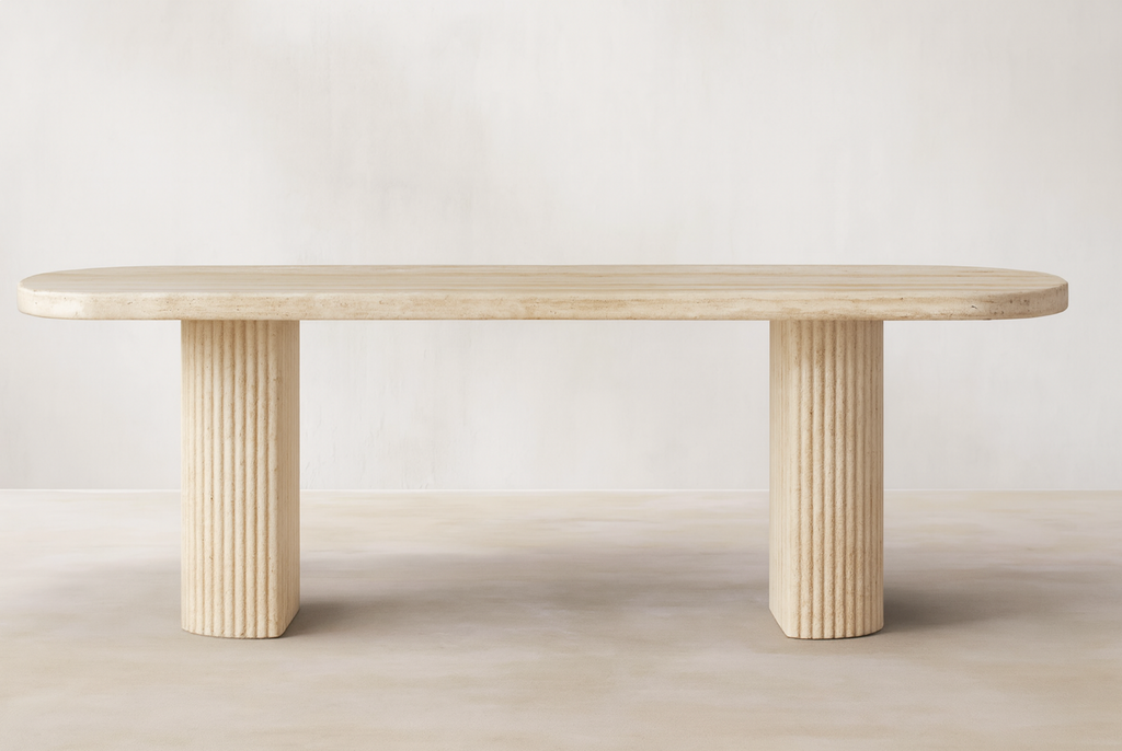 Veylin — Travertine Dining Table