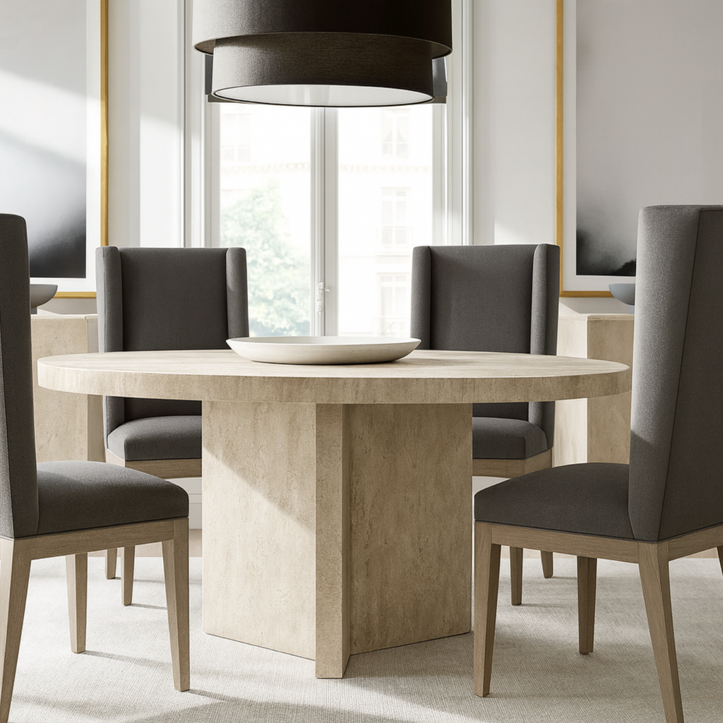 Kaelis — Travertine Dining Table