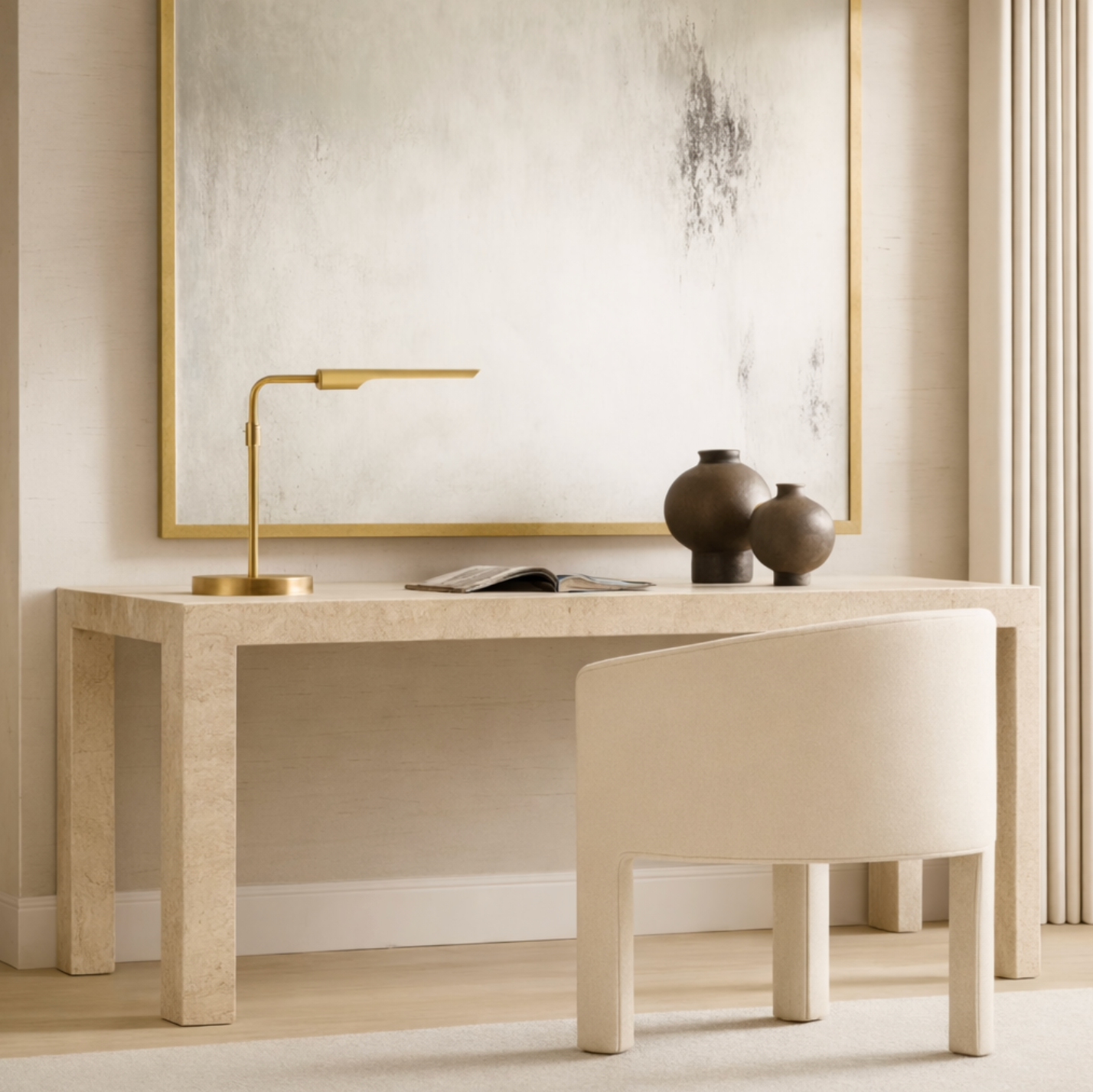 Dorea – Travertine Writing Desk