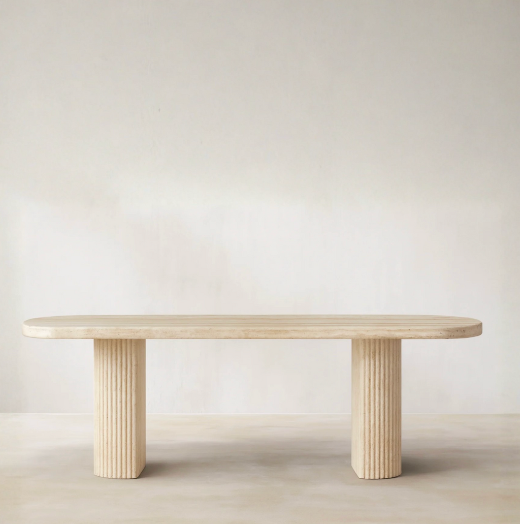Veylin — Travertine Dining Table