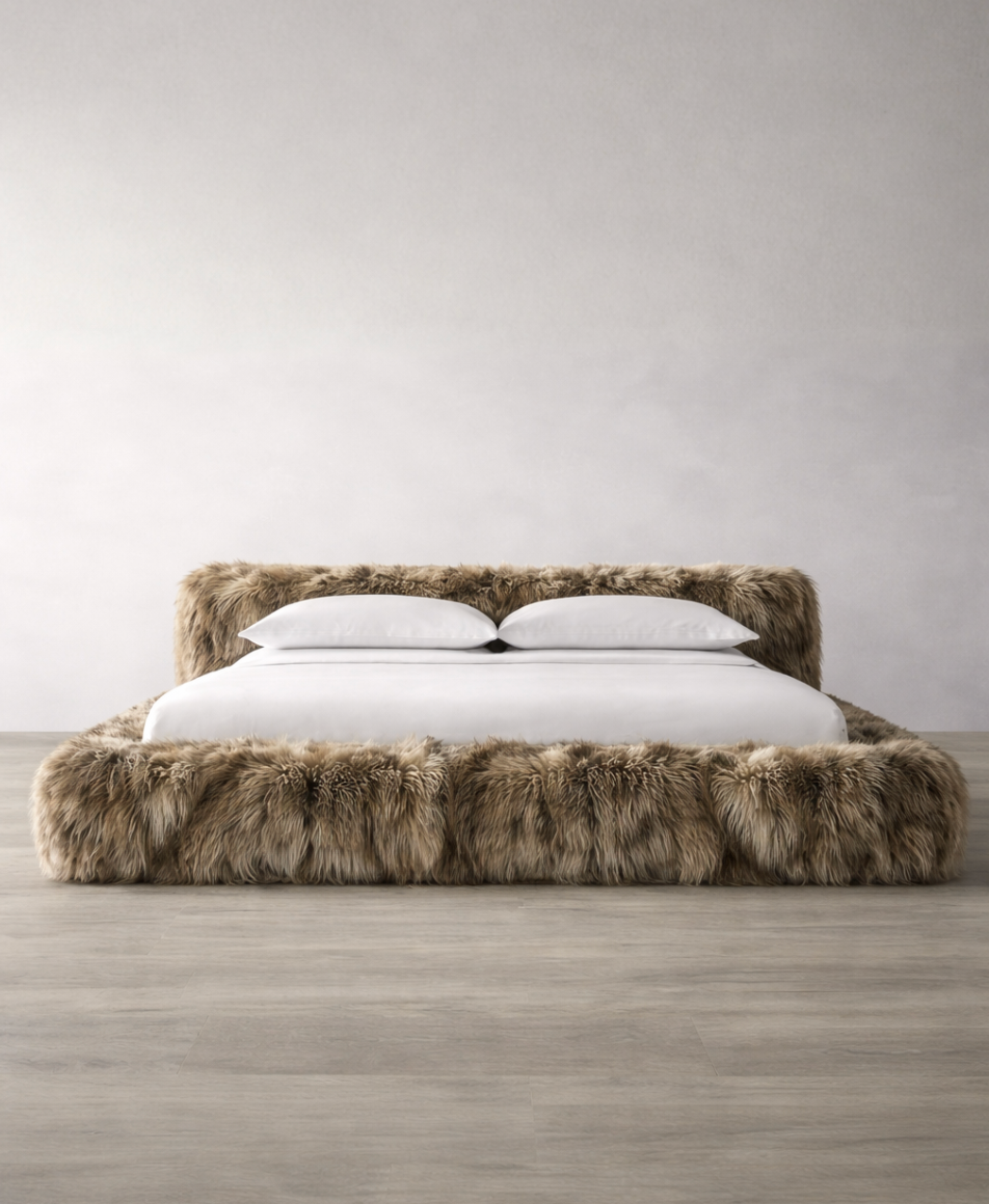 Maiken – Luxe Fox Fur Platform Bedframe