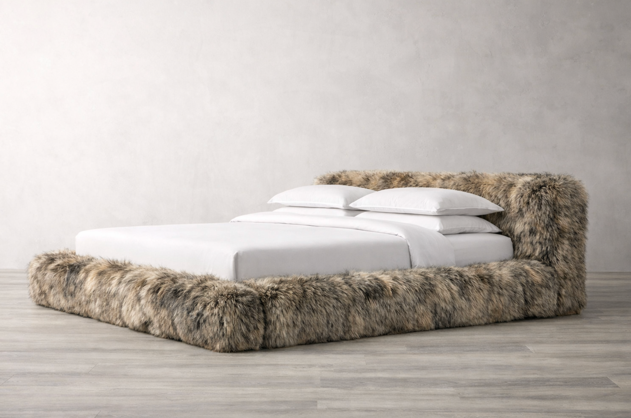 Maiken – Luxe Fox Fur Platform Bedframe