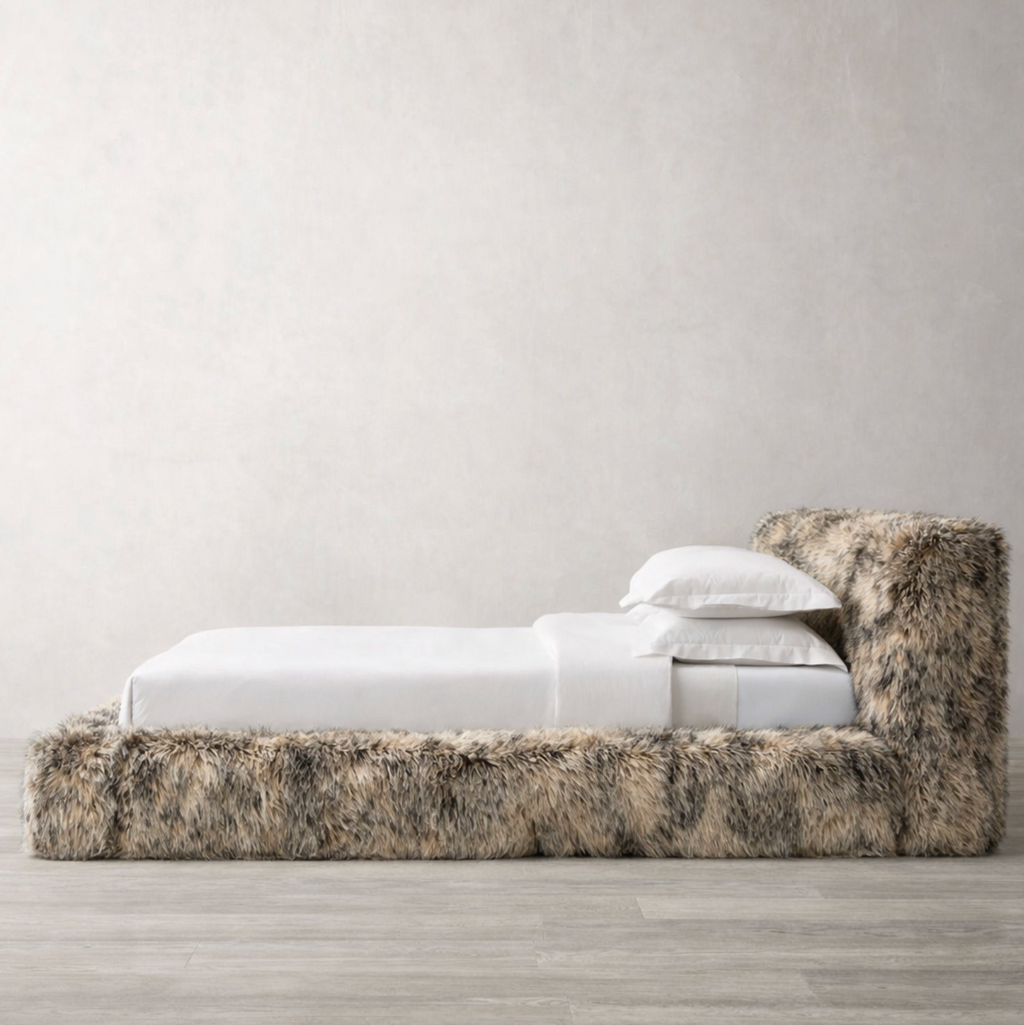 Maiken – Luxe Fox Fur Platform Bedframe