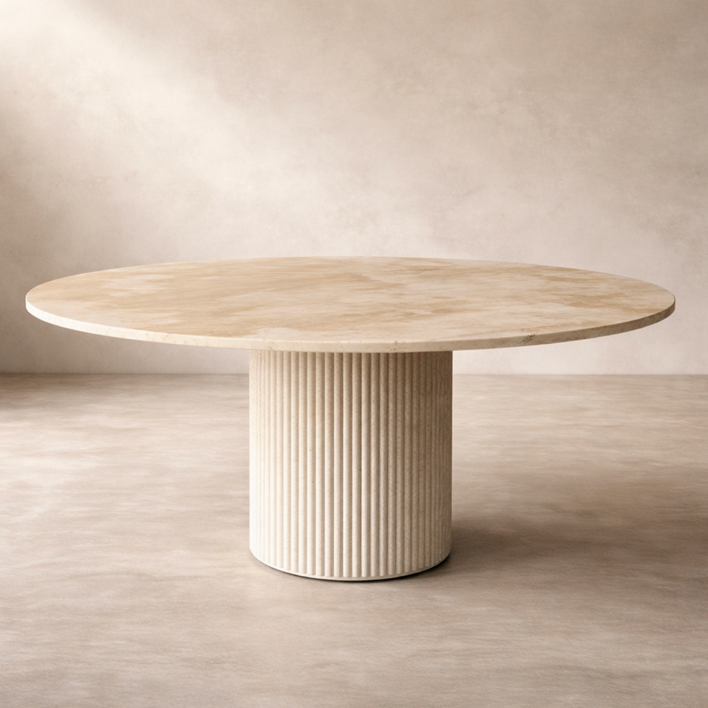 Nordic Alyx - Travertine Dining Table