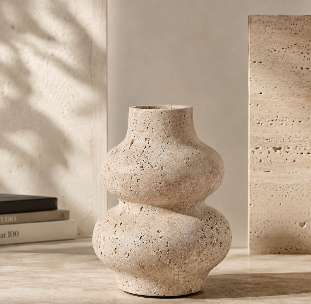The Oréa – Travertine Vase