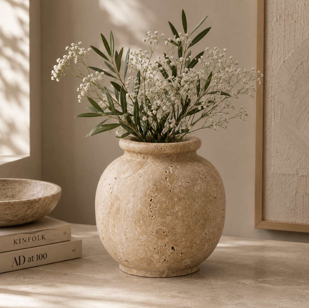 The Élivar – Travertine Marble Vase