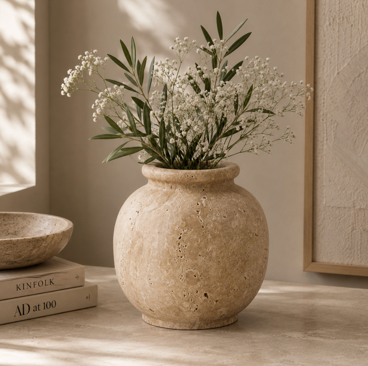 The Élivar – Travertine Marble Vase