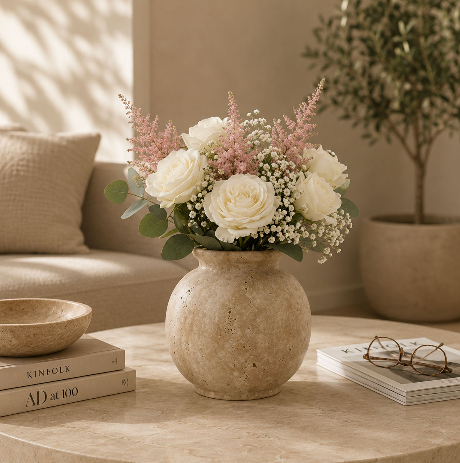 The Élivar – Travertine Marble Vase