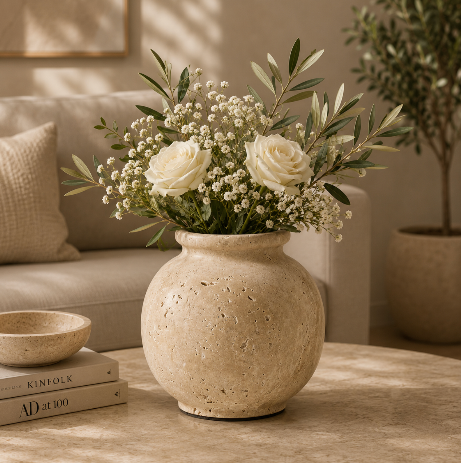 The Élivar – Travertine Marble Vase