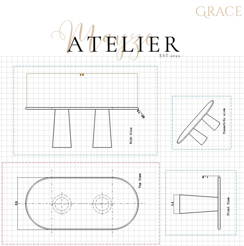 Grace — Travertine Dining Table