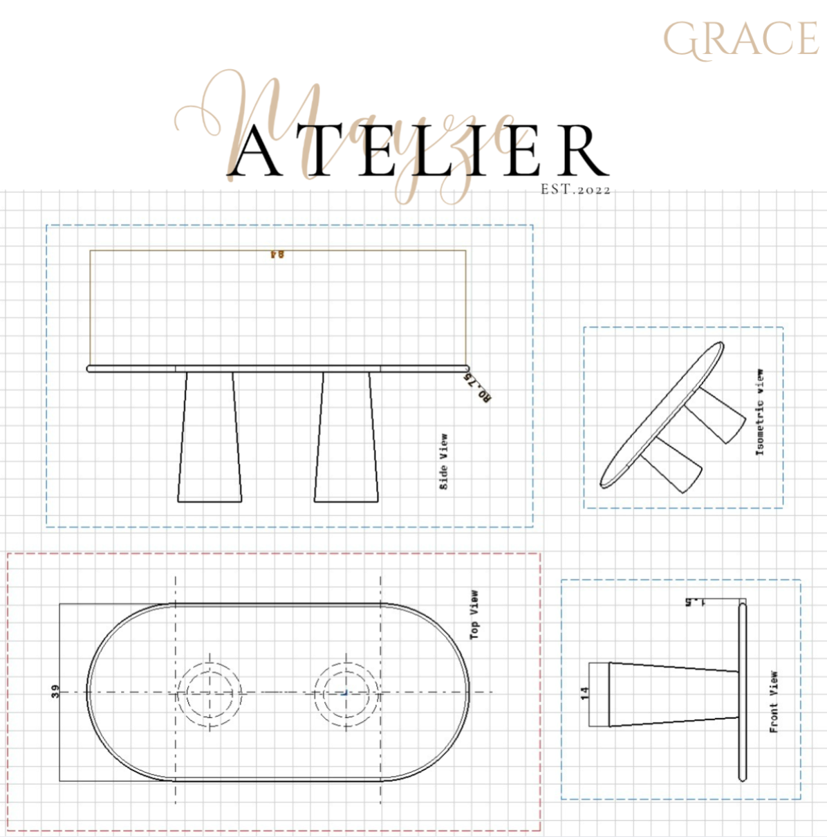 Grace — Travertine Dining Table