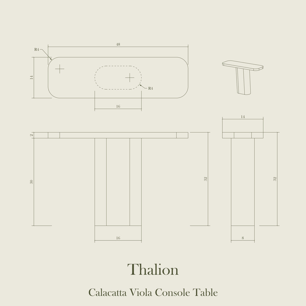 Thalion — Calacatta Viola Marble Console Table