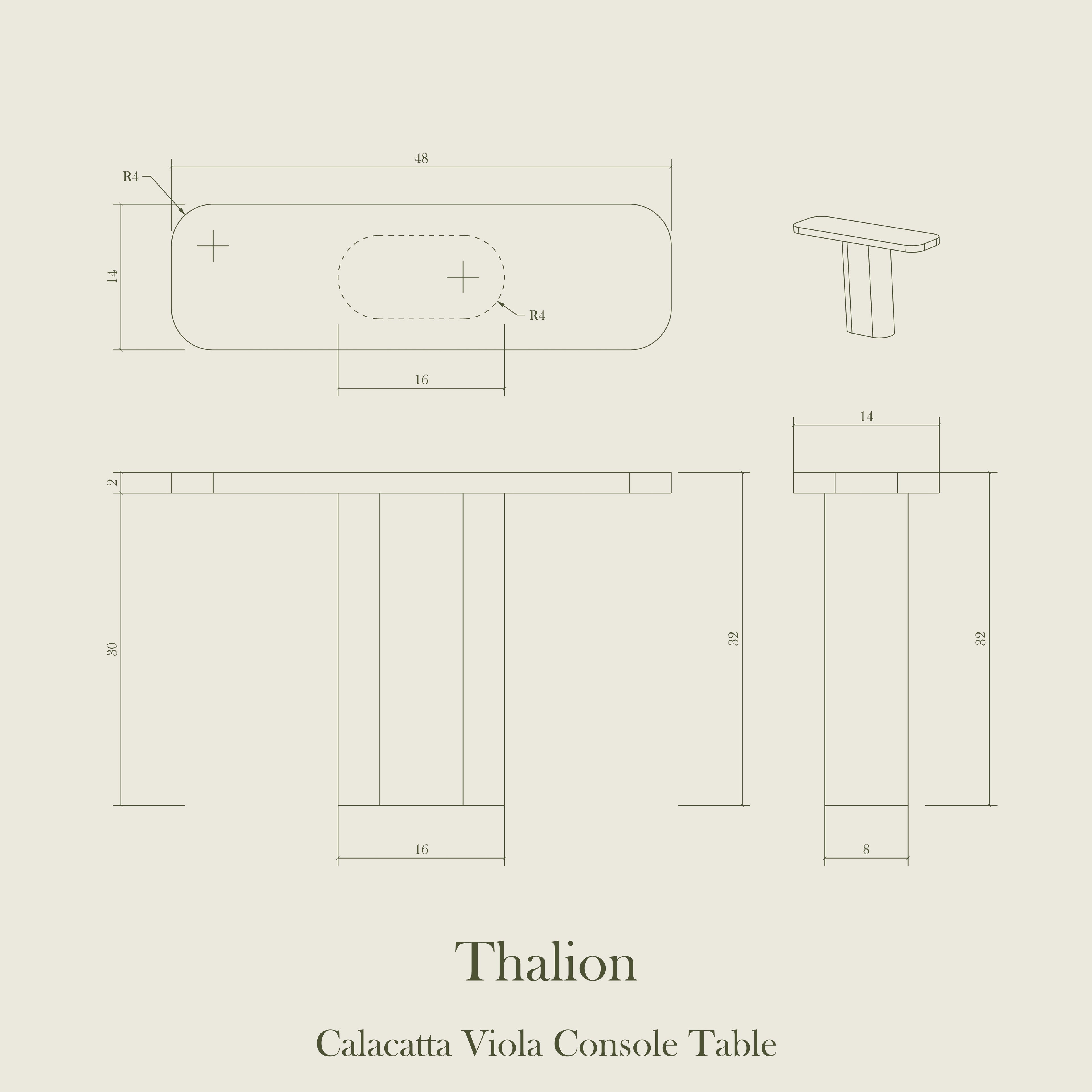 Thalion — Calacatta Viola Marble Console Table