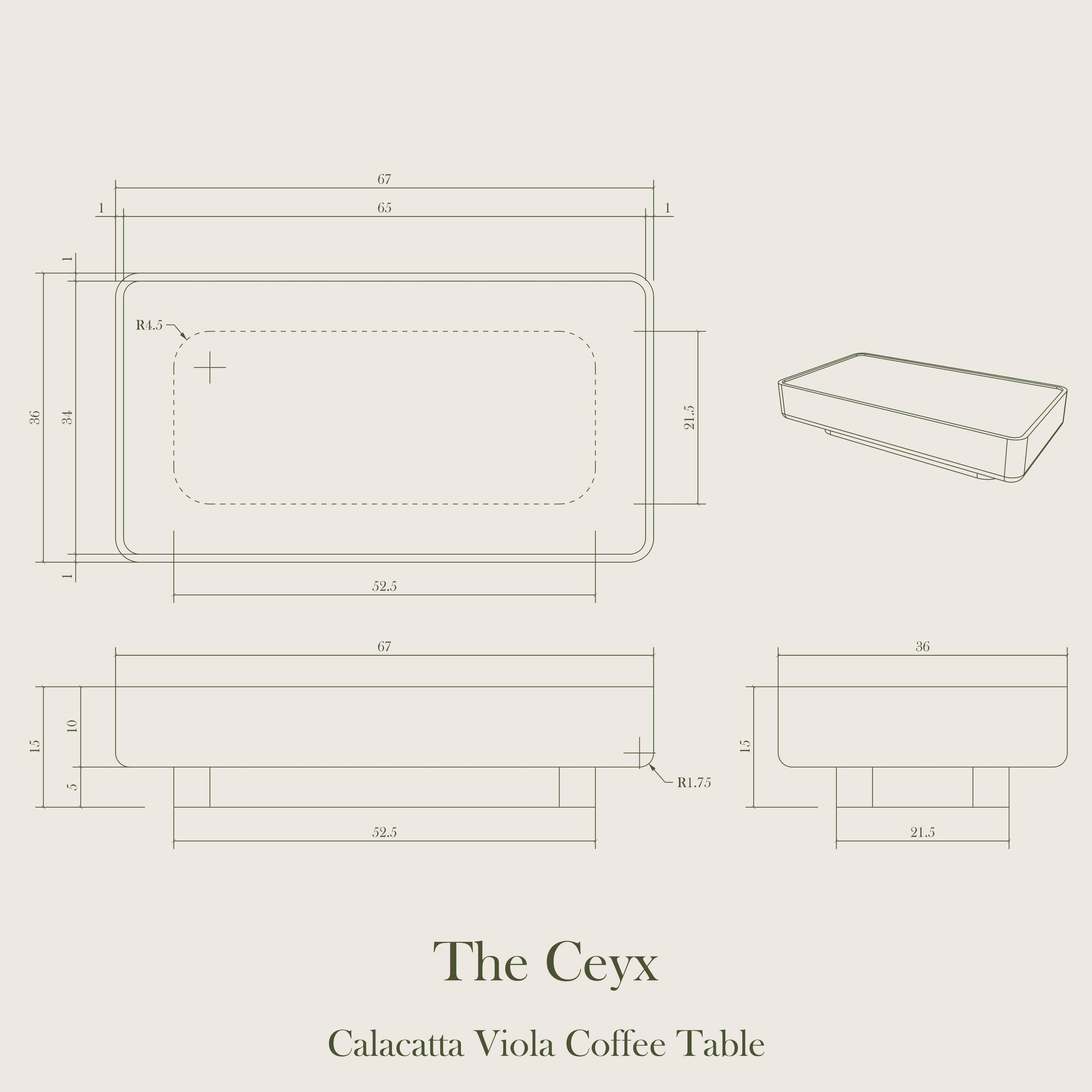 The Ceyx – Calacatta Viola Coffee Table