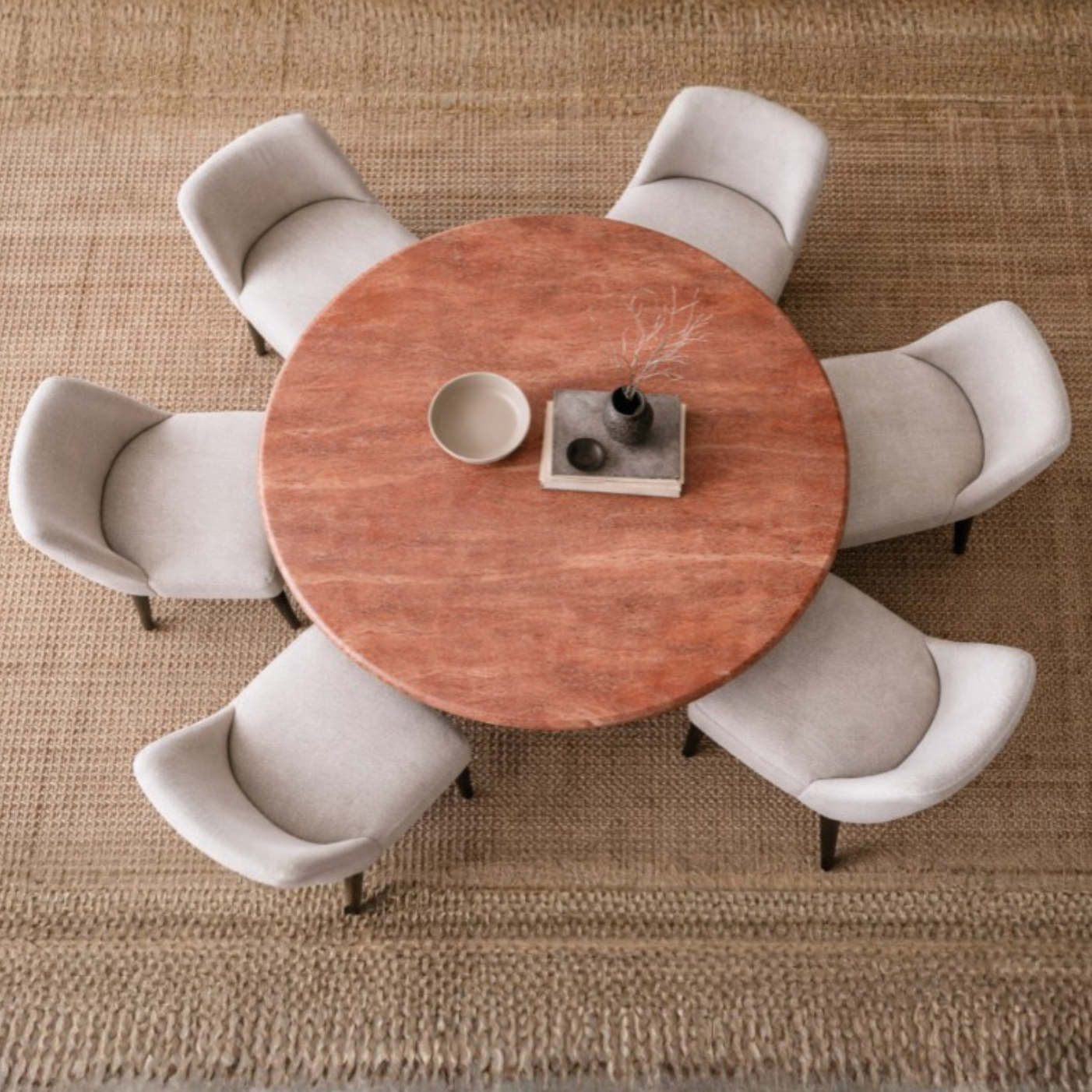 Aurelion – Red Travertine Dining Table