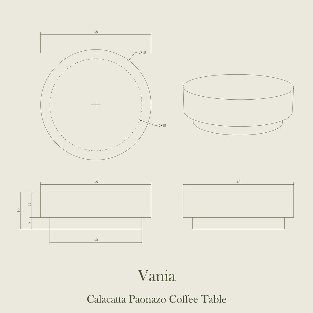 Vania – Calacatta Paonazzo Marble Coffee Table