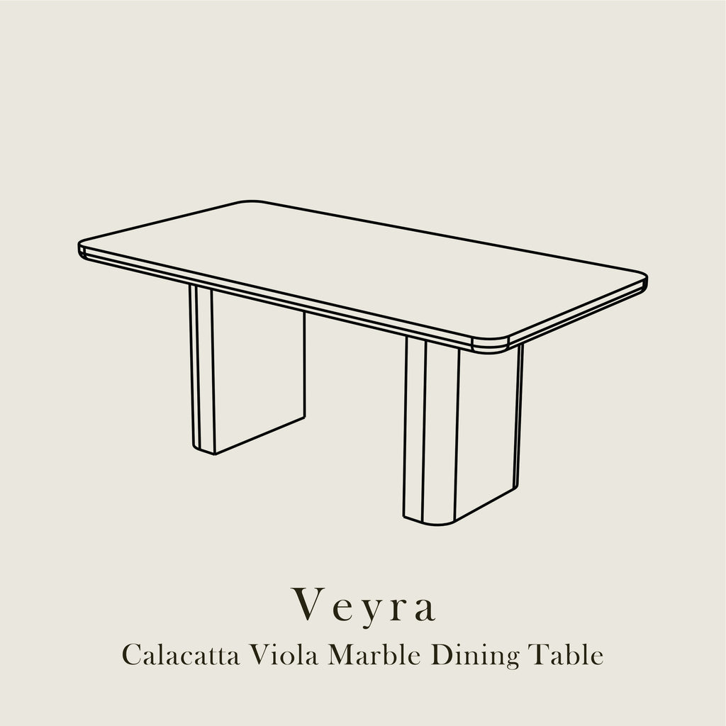 Veyra — Calacatta Viola Marble Dining Table