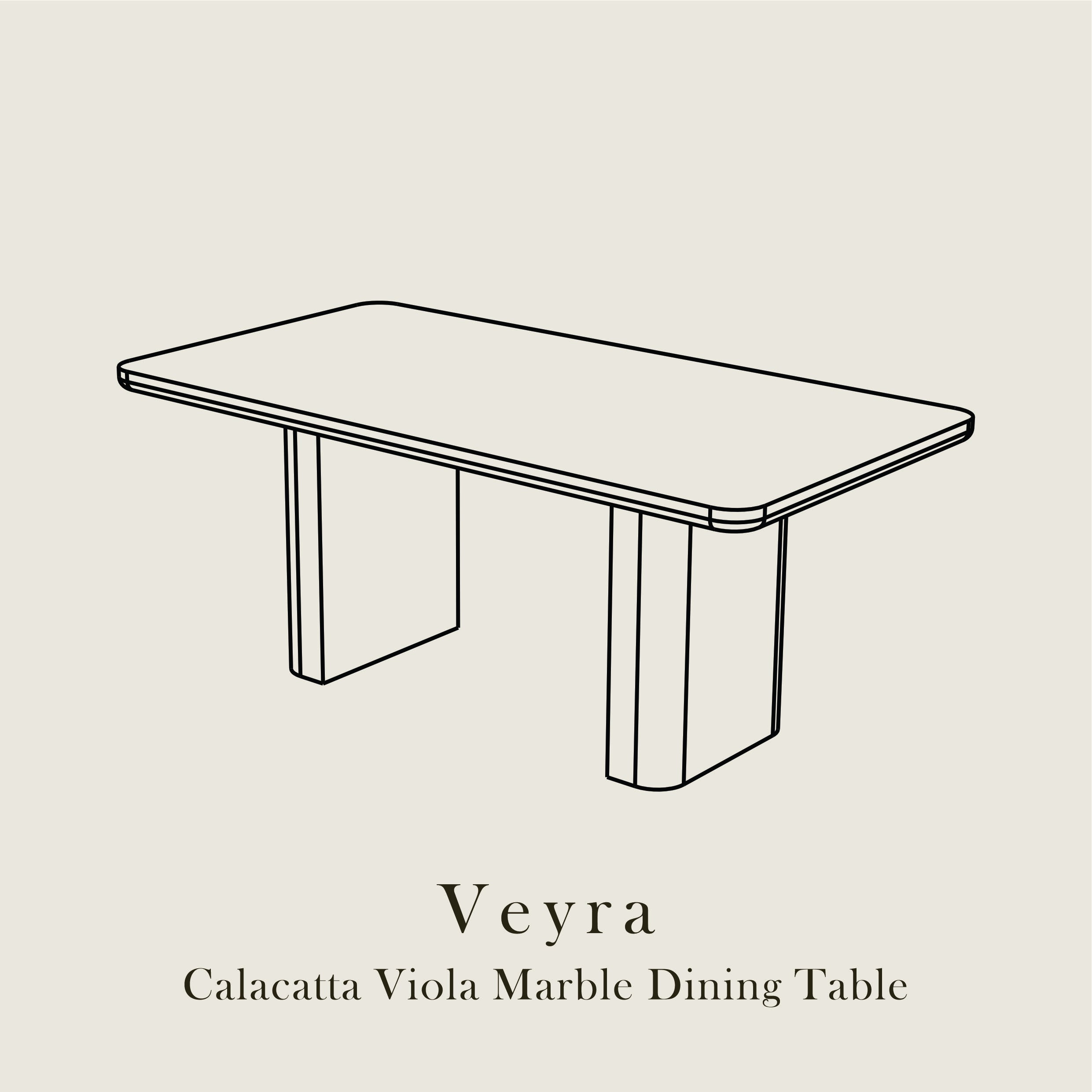 Veyra — Calacatta Viola Marble Dining Table