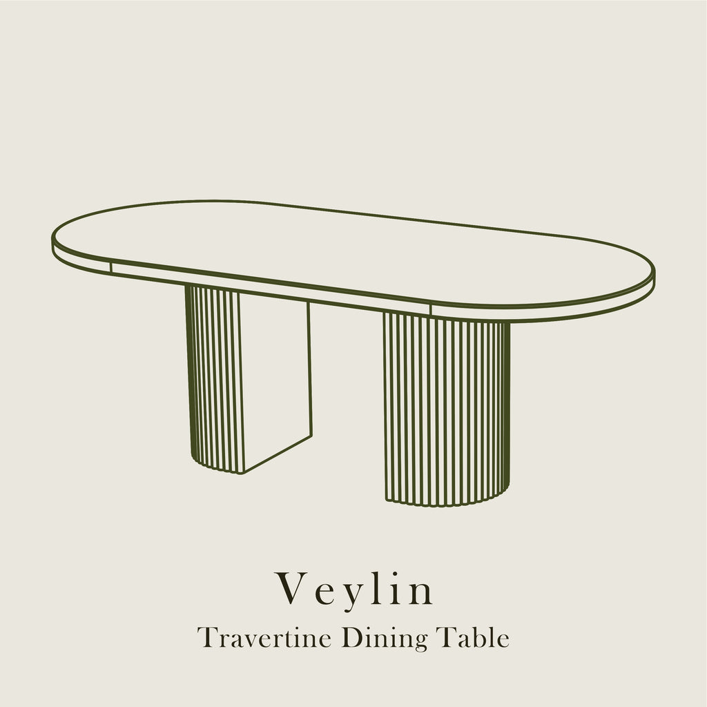 Veylin — Travertine Dining Table