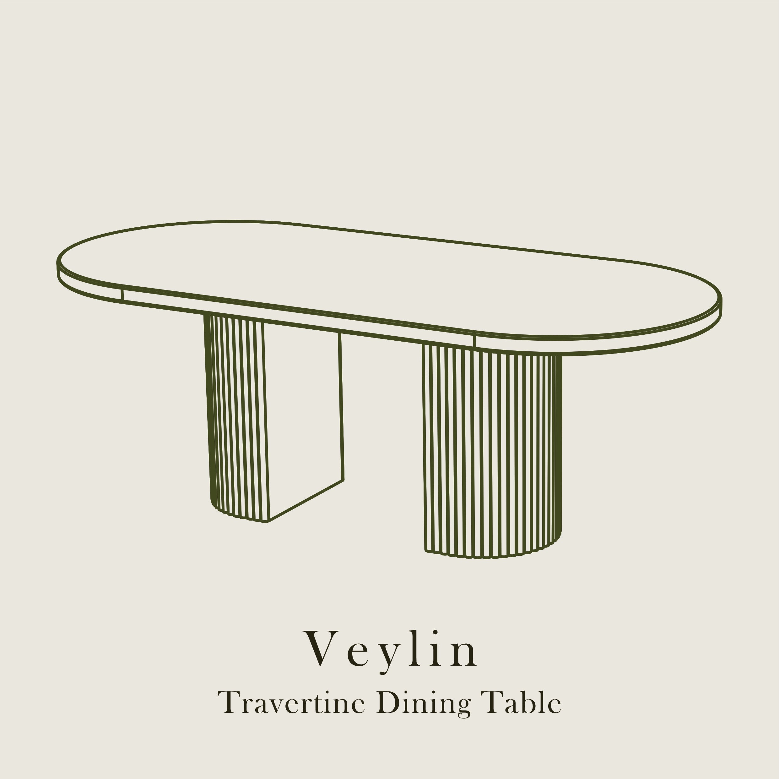 Veylin — Travertine Dining Table