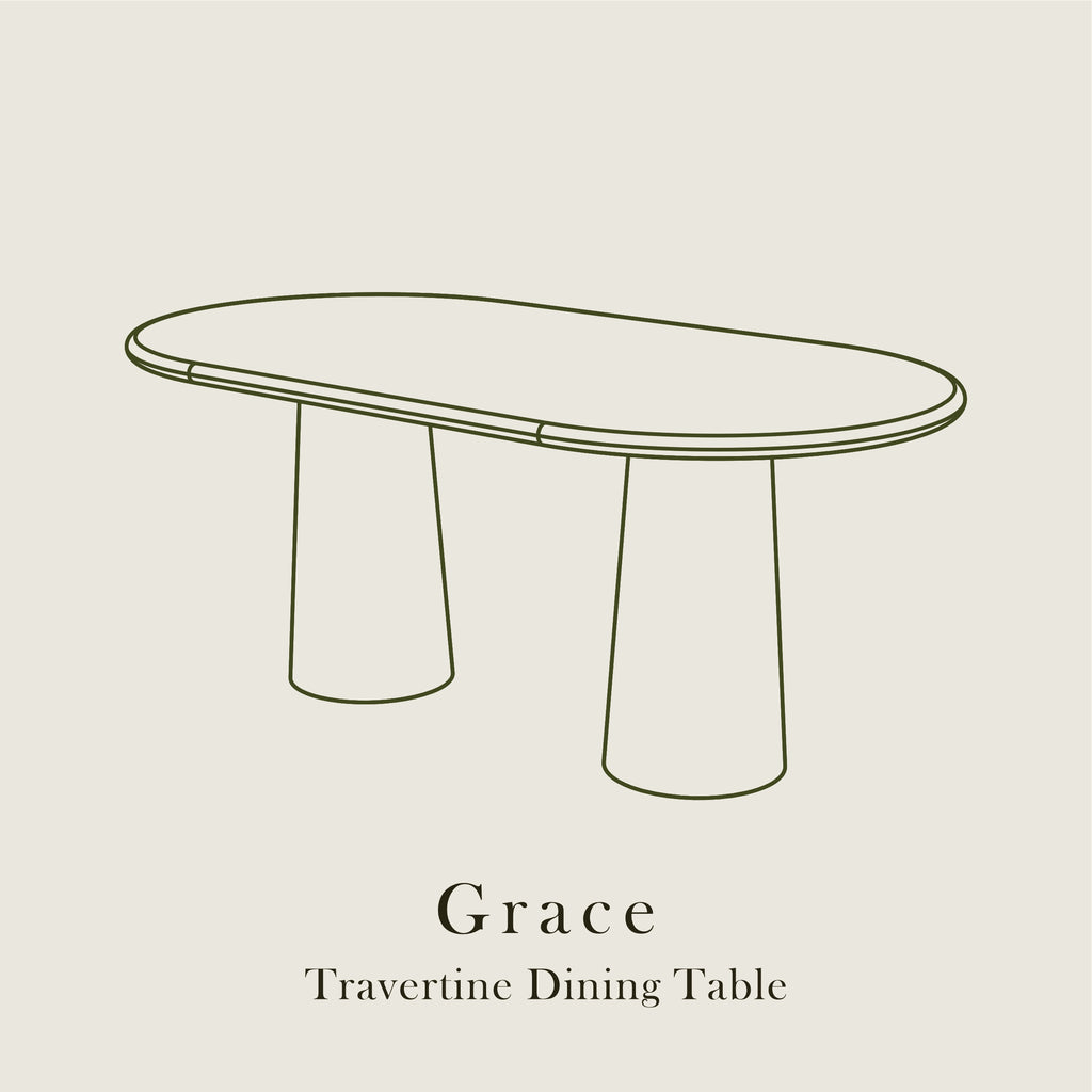 Grace — Travertine Dining Table