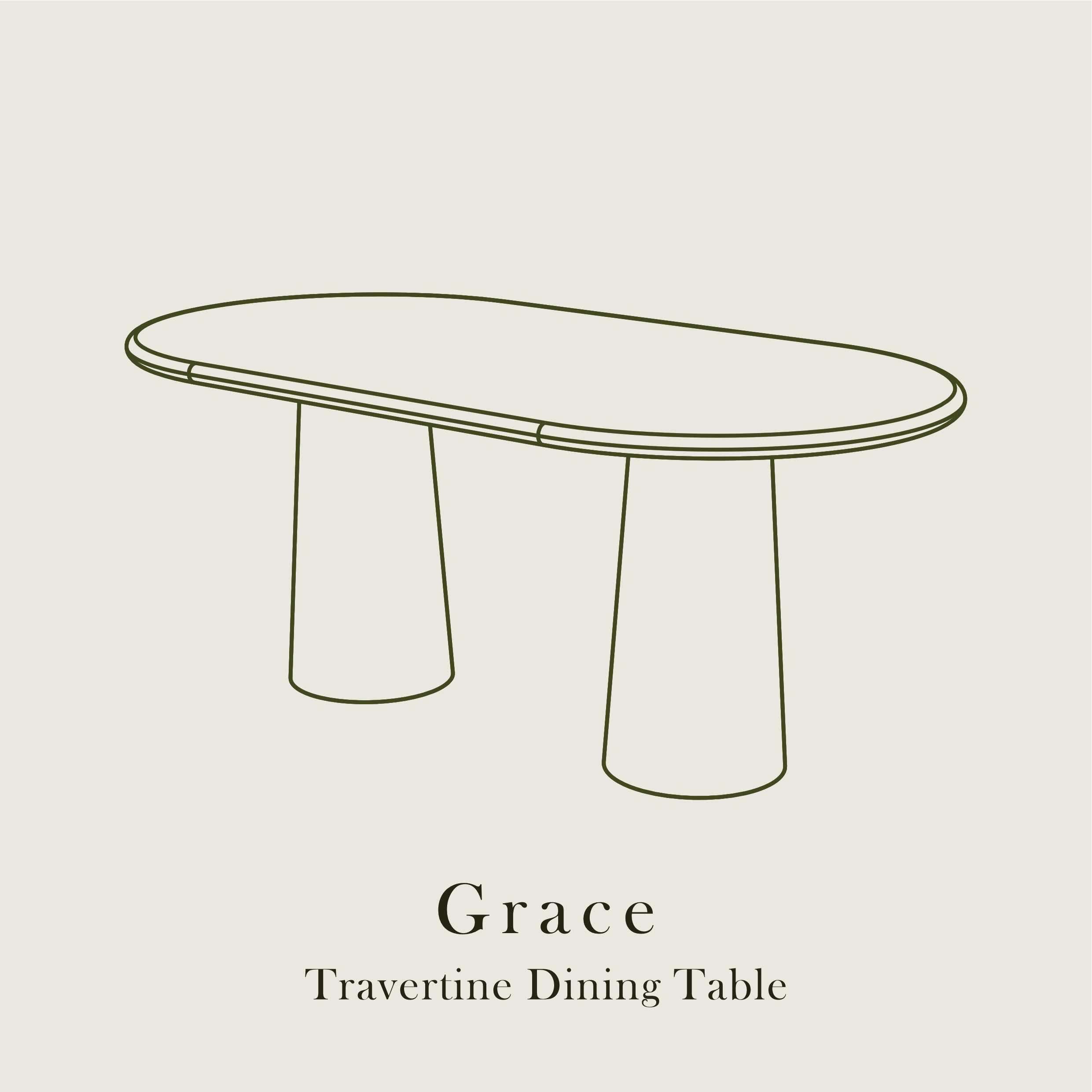 Grace — Travertine Dining Table